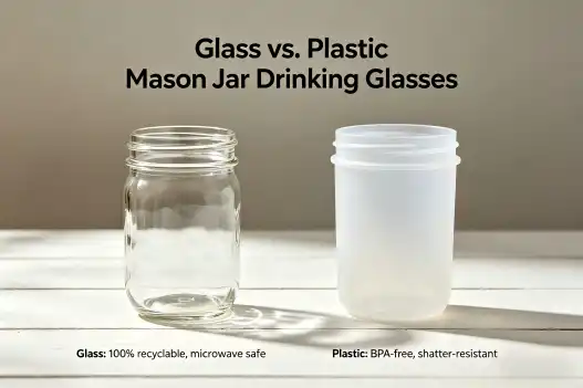 Comparison of Glass Vs. Plastic Mason Jar Drinking Glasses